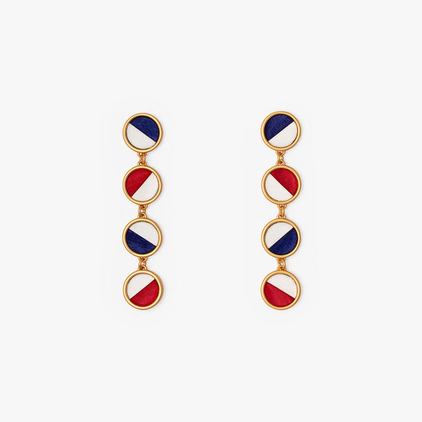New England Multi Bezel Drop Earring